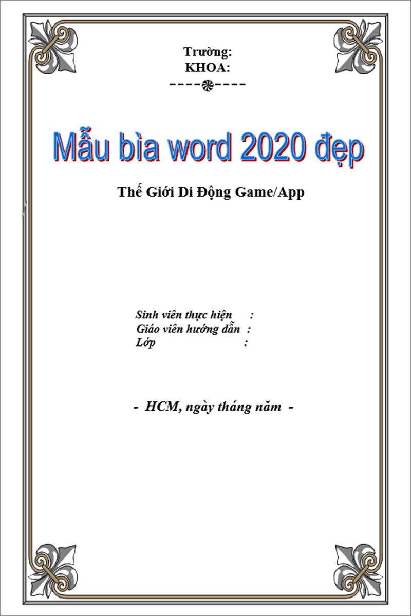 Tải mẫu bìa word 2020 đẹp số (3)