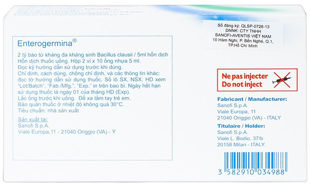 Enterogermina 2 tỷ/5ml – Hỗ trợ tiêu hóa, bổ sung lợi khuẩn hiệu quả 5 Thành phần Enterogermina 2 tỷ/5ml